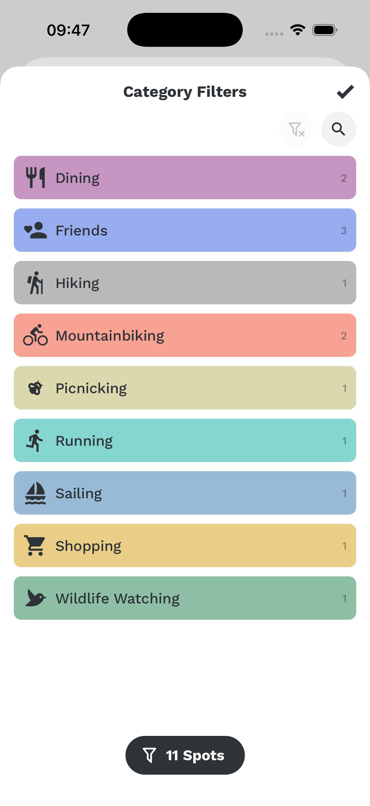 Category filter