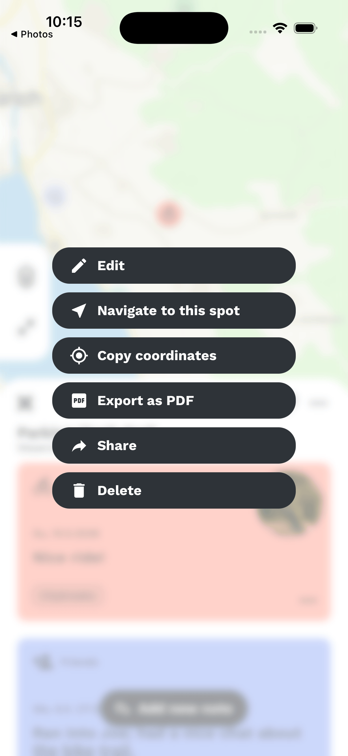 Spot menu