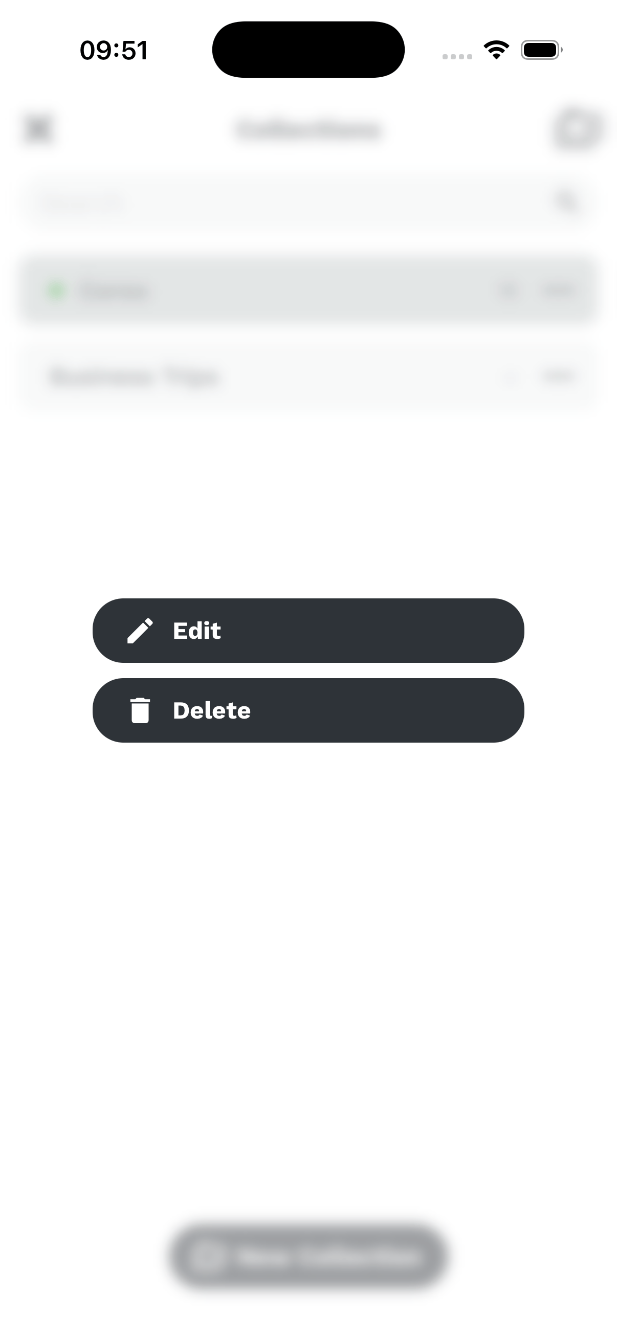 Collection menu