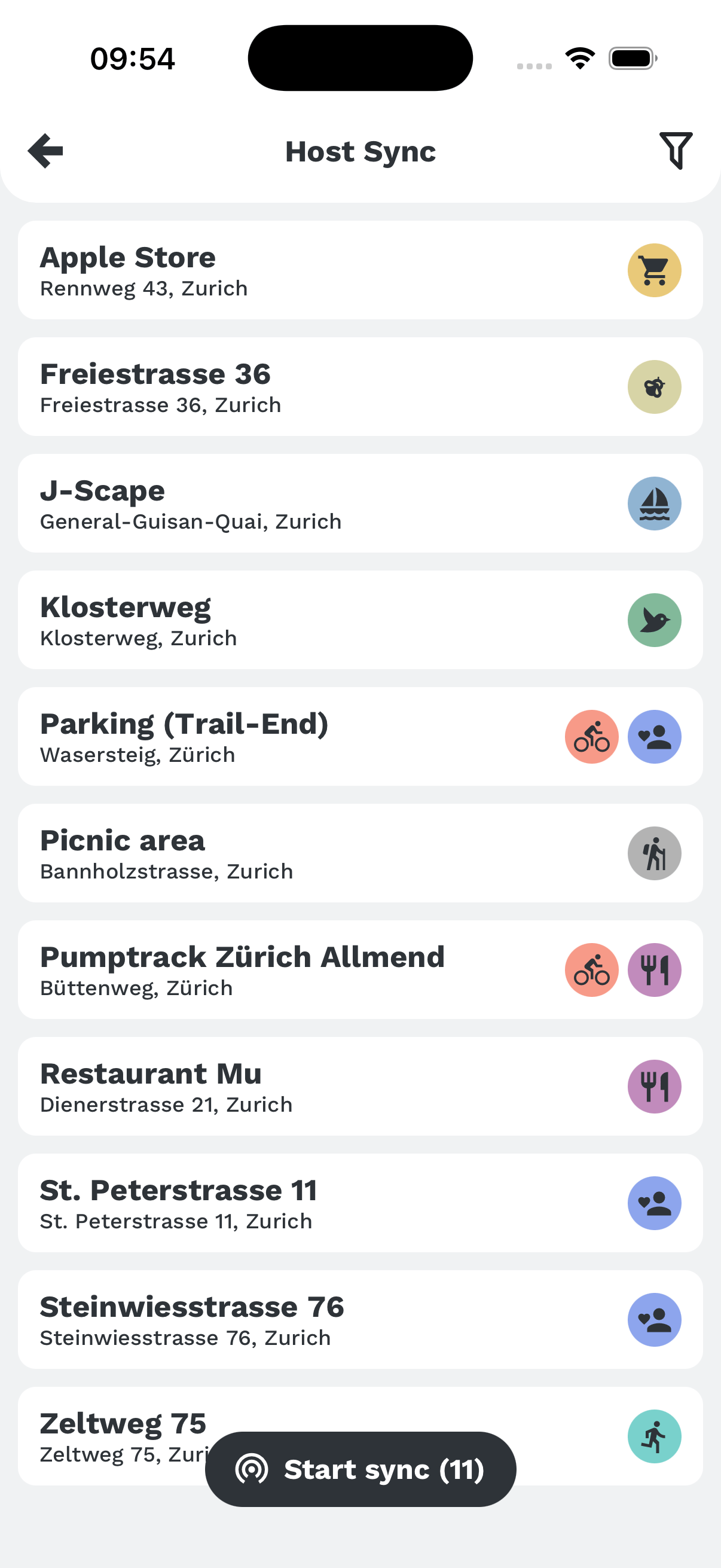 Sync selection