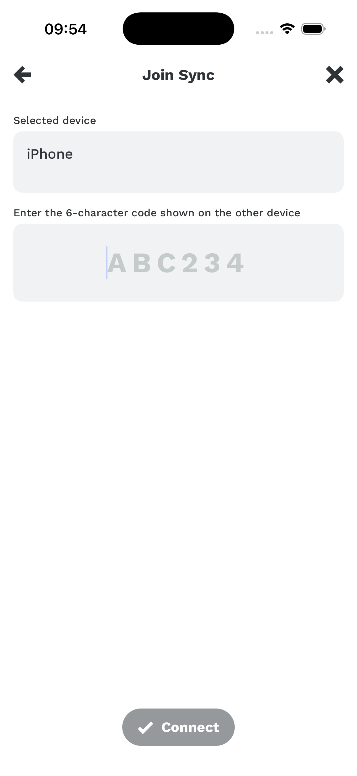 Enter code
